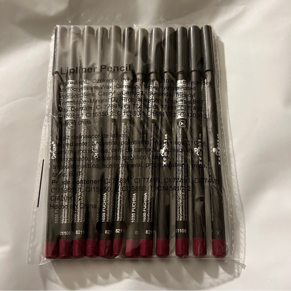 New 12PC Italia Deluxe Ultra Fine Lip Liner Set FUCHSIA